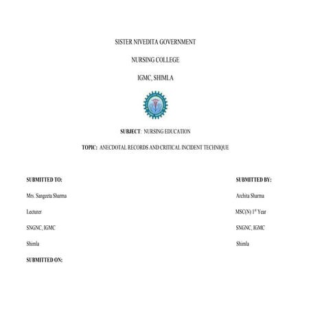 Anecdotal recors and critical incident technique.docx