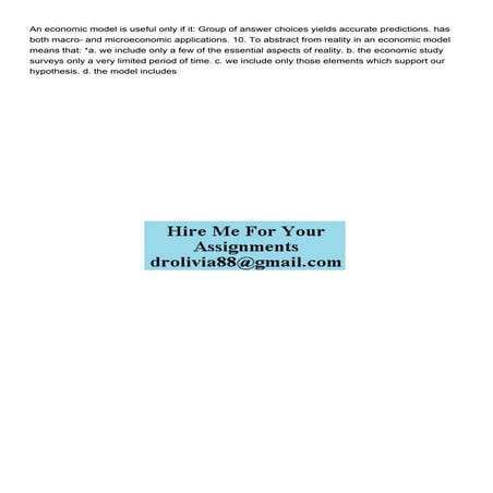 An economic model is useful only if it Group of answer choi.pdf