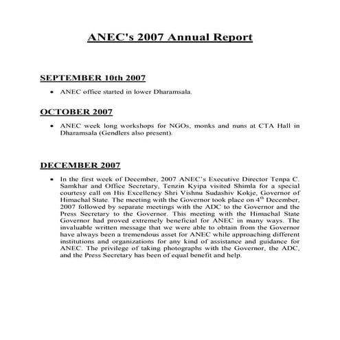 Anec's 2009 annual report | PDF