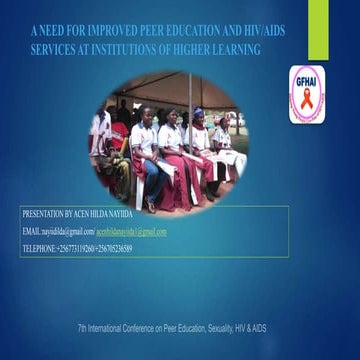 A need for improved peer education and hiv aids services at ...