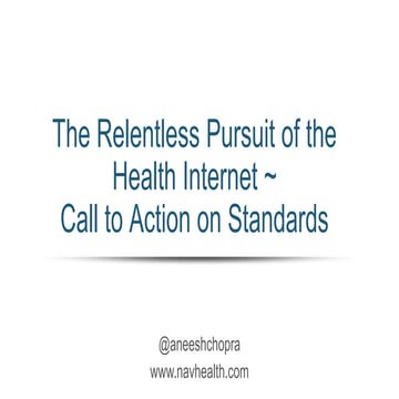 Aneesh Chopra's Keynote at the Health 2.0's Provider Symposium