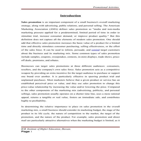 An effective study on promotional activities of nandini milk