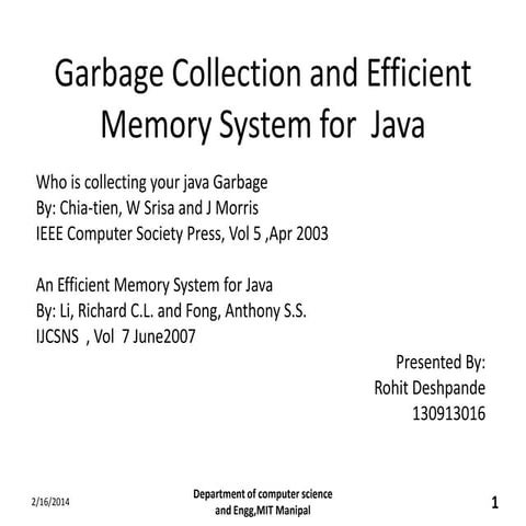 Garbage collection in java