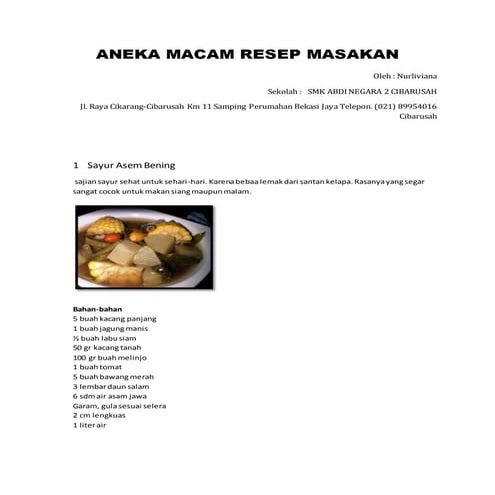 resep masakan 98 | DOCX