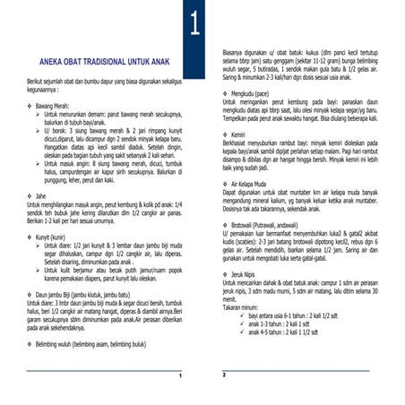 Aneka obat tradisional untuk anak