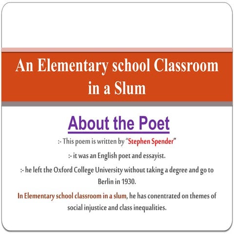 An Elementary School Classroom (Summary)