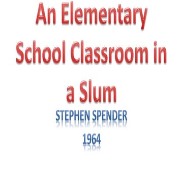 An elementary school classroom in a slum