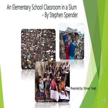 An elementary school classroom in a slum