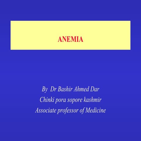 Anemia And Its Classification