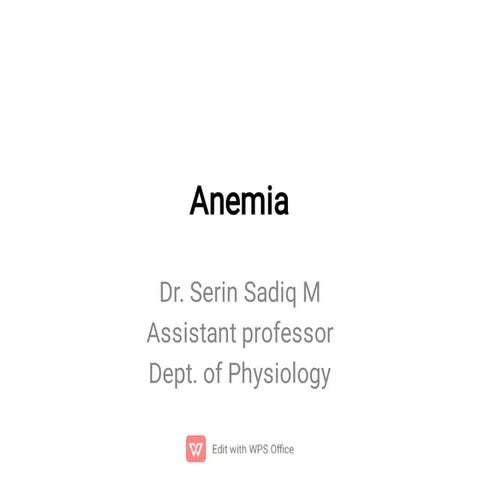 Classification of different types of anemia