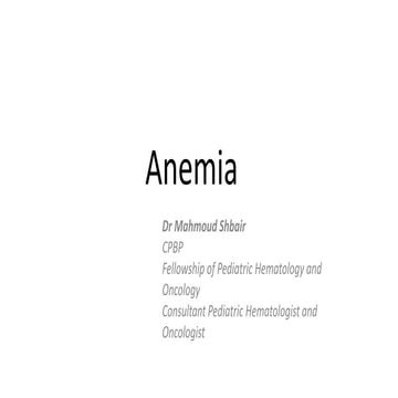 pathology of Anemia 