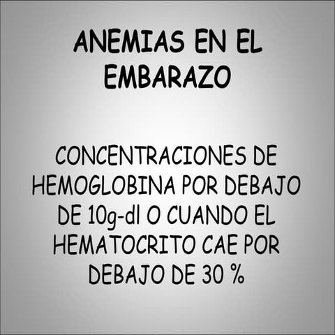 Anemia en el embarazo