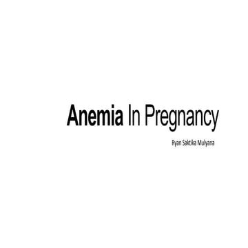 Anemia in pregnancy ryan