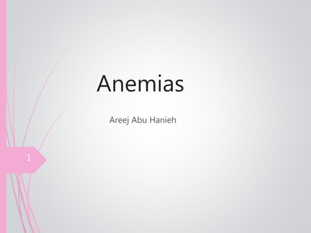 Anemias - Pharmacotherapy 
