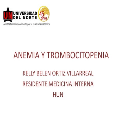 Anemia y trombocitopenia