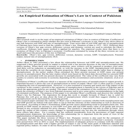 Addendum to lecture 4 okun's law | PPTX