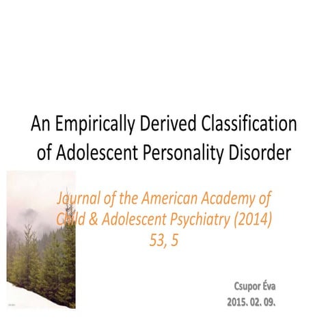 An empirically derived classification of adolescent personality ...