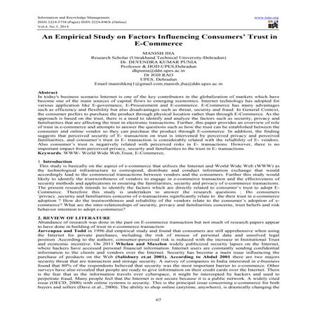 Understanding the Role of Customer Trust in E-Commerce | PDF
