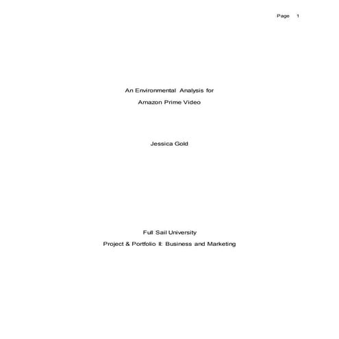 An Environmental Analysis for Amazon Prime Video 