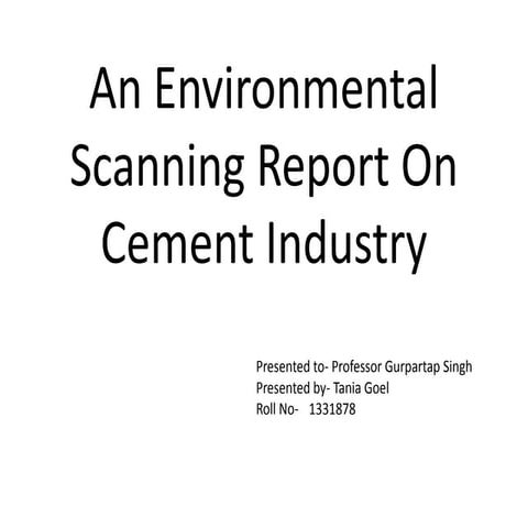 An environmental scanning report on ambuja cements