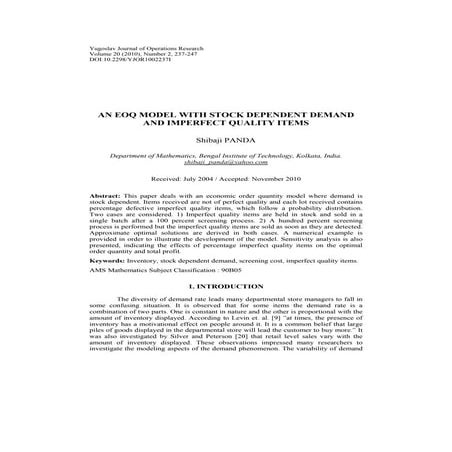 An eoq model with stock dependent demand