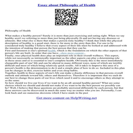 An Essay About Health