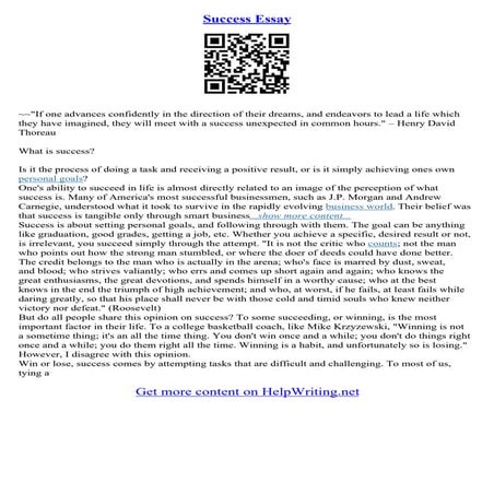 An Essay About Success