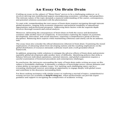 An Essay On Brain Drain