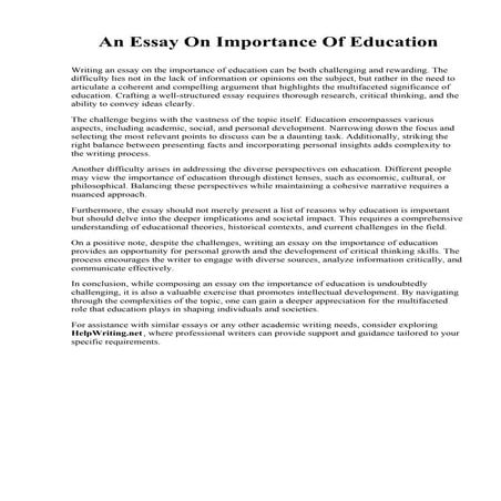 An Essay On Importance Of Education. Merrimack College