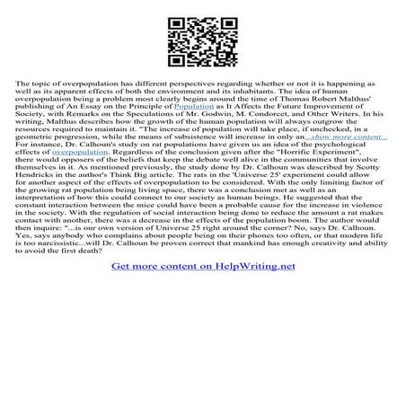 An Essay On Population