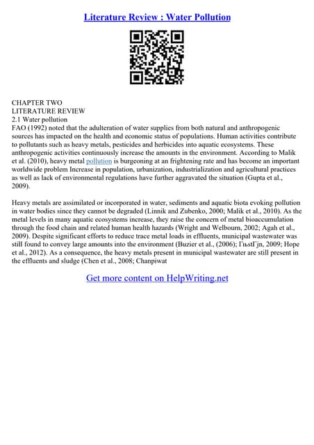 Water Pollution Essays Pdf