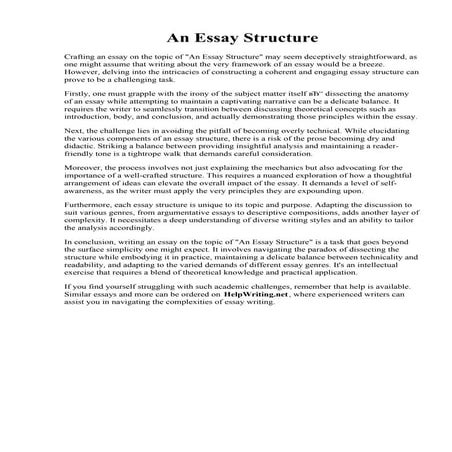 An Essay Structure. Argumentative Essay Structure Chart Anchor charts ...