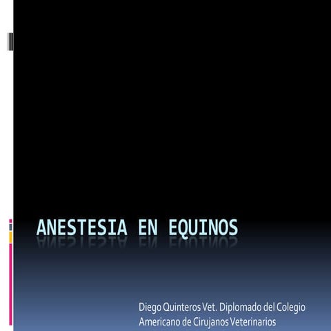 Anestesiologia en equinos
