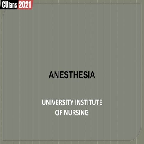 anesthesia ppt  medical surgical nursing