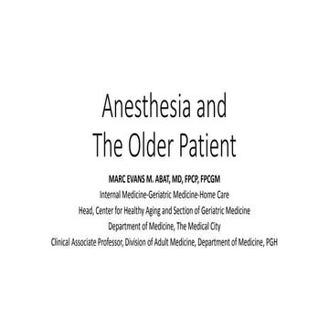 Anesthesia and geriatrics 2021 no recording