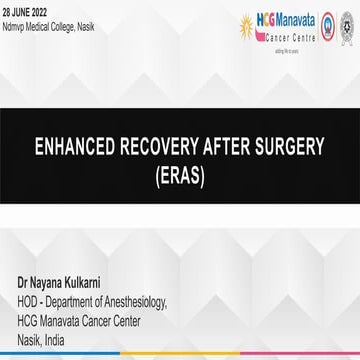 anesthesia in ERAS- enhanced recovery after surgery