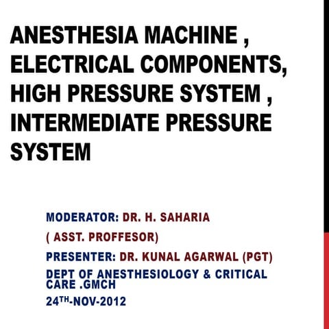 Anesthesia workstation , electrical components , high pressure