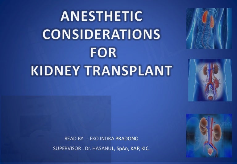 Anesthetic considerations for kidney transplant in an adult