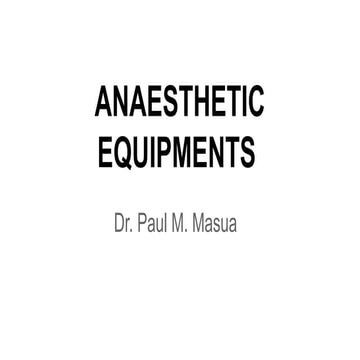 Anesthetic equipment. MUHIMBILI hospital
