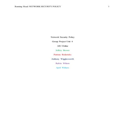 A network security policy group project unit 4 (1) july 2015