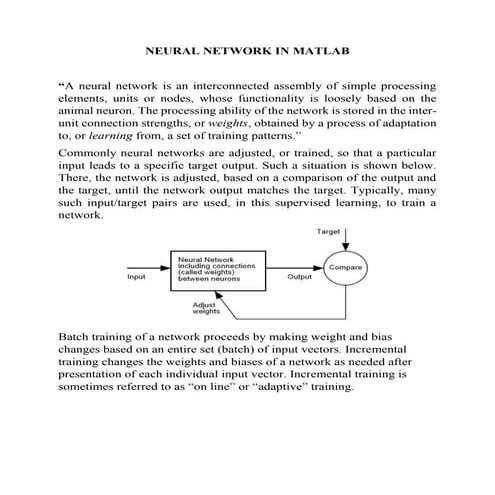 A neural network is an interconnected assembly of simple processing elements (1)