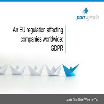 Webinar: An EU regulation affecting companies worldwide - GDPR