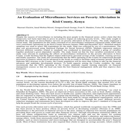 Impact of Microfinance on Poverty Alleviation | PPTX