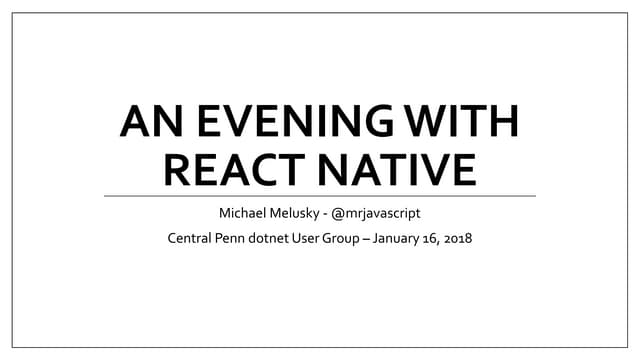 An evening with React Native