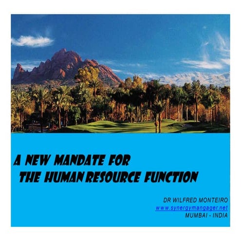 A new mandate for hr function