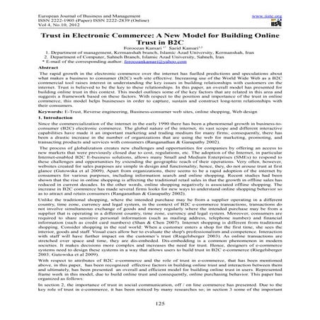 Understanding the Role of Customer Trust in E-Commerce | PDF