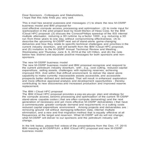 A new OSRP business model