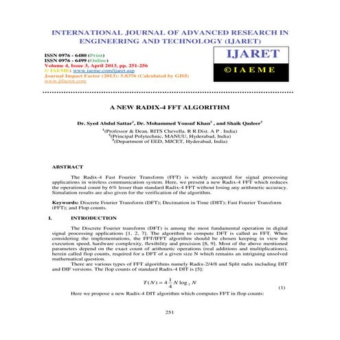 A new radix 4 fft algorithm