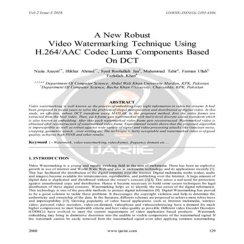 A new robust video watermarking technique using h_264_aac_codec luma componen...