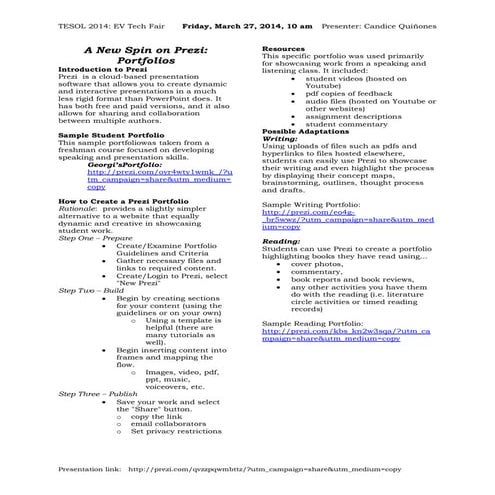 A New Spin on Prezi: Portfolios